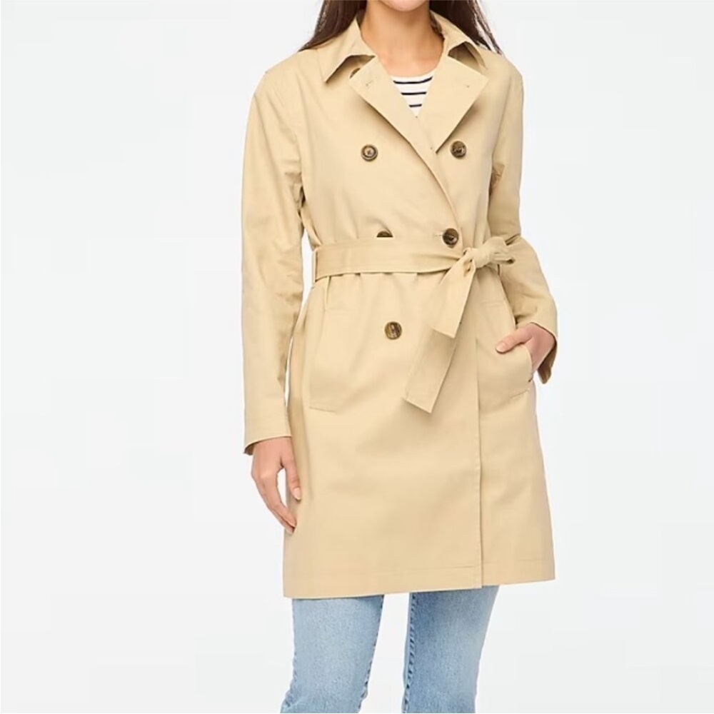 J. Crew • Khaki Tan Double-Breasted Trench Coat